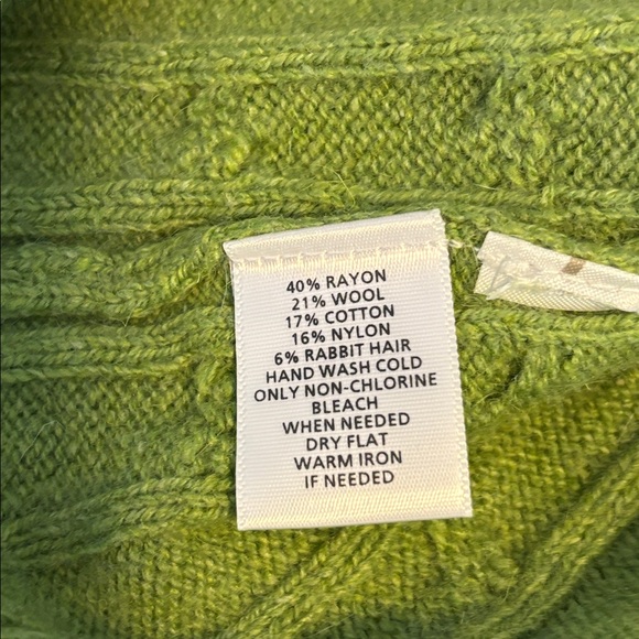 Loft wool blend green Vneck sweater size XL - Picture 7 of 7